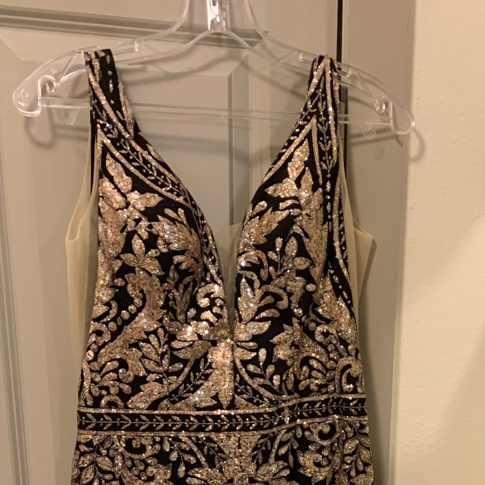 Black and gold formal dress
